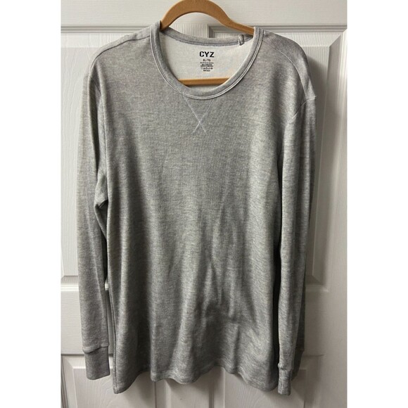 CYZ  Pullover Thermal Shirt Mens Xtra Large Light Gray Waffle Knit Outdoors Warm - Picture 1 of 6